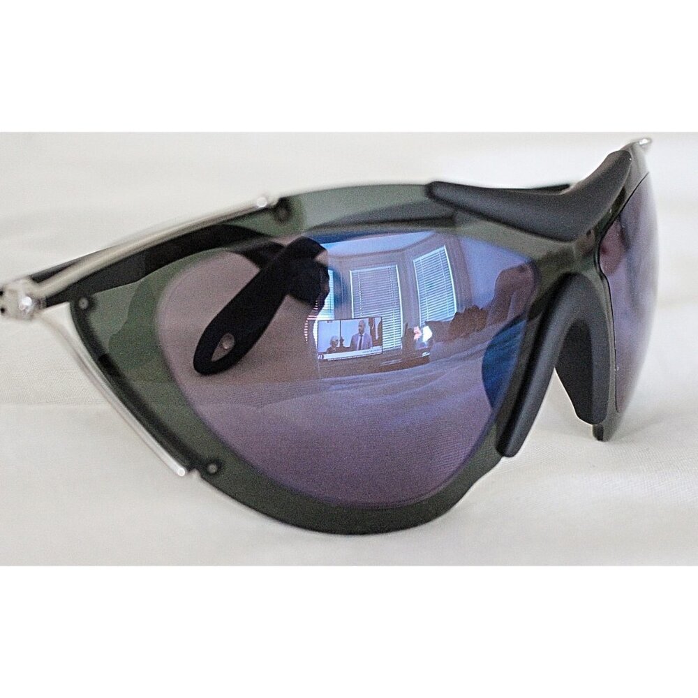 Givenchy - GV 7013 Acetate Mask Visor Sunglasses - Palladium/Blue Mirror - New - Picture 3 of 13